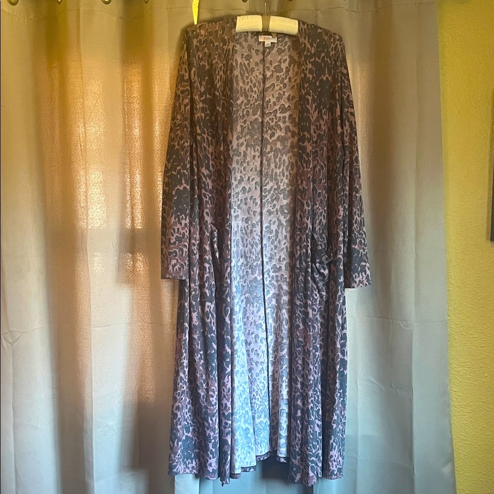Lularoe Sarah Xl duster cardigan purple animal print
